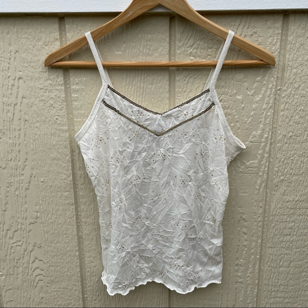 L.A Kitty | Vintage Y2K Cream Sequin Tank Top
